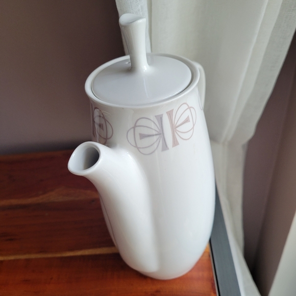 VINTAGE FRANCISCAN WHITESTONE WARE TEAPOT MID CENTURY MODERN 4 CUPS Pitcher - Picture 2 of 8